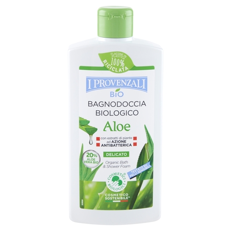 I Provenzali Bio Bagnodoccia schiuma Biologico Aloe e Tea Tree Oil con Antibatterico Naturale 400 ml